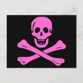 Jolly Roger Pink Briefkaart (Voorkant)