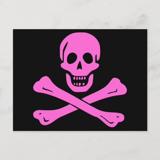 Jolly Roger Pink Briefkaart (Voorkant)