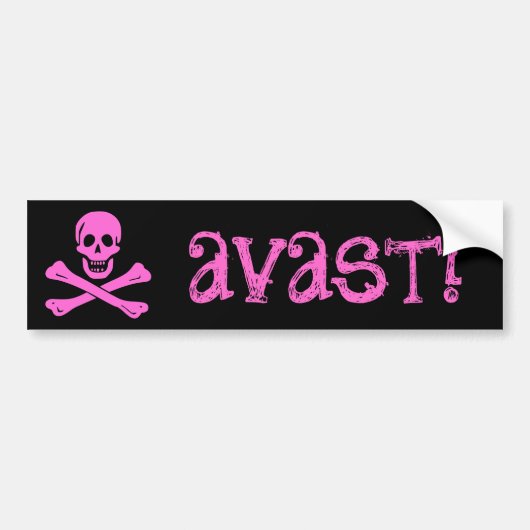 Jolly Roger Pink Bumpersticker (Voorkant)