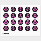 Jolly Roger Pink Ronde Sticker (Vel)