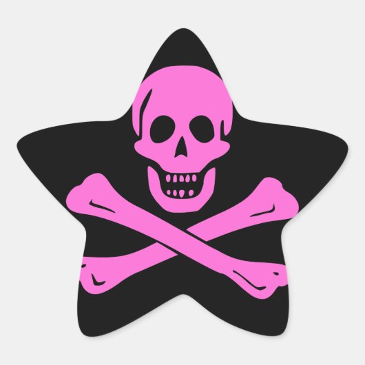 Jolly Roger Pink Ster Sticker (Voorkant)