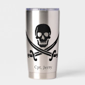 Jolly Roger Piraat Aangepast Geïsoleerde Drinkbeker (Achterkant)