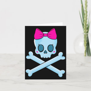 Jolly roger piraat schedel kruisbeen skelet meisje kaart