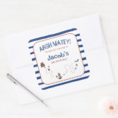 Jolly Roger Pirate Ahoy Matey Verjaardagsfeestje Vierkante Sticker (Envelop)