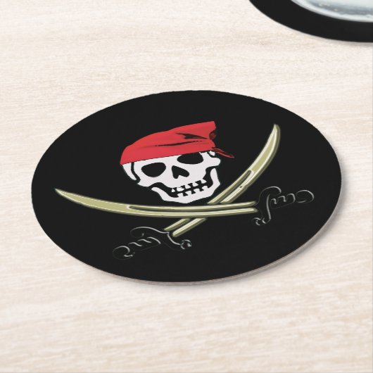 Jolly Roger Pirate Bar Paper Onderzetters (Gebogen)