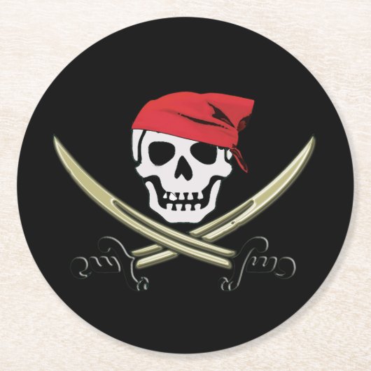 Jolly Roger Pirate Bar Paper Onderzetters (Voorkant)