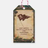 Jolly Roger Pirate Birthday Party Cadeaulabel (Voorkant)