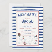 Jolly Roger Pirate Birthday Party Kaart (Voorkant)