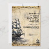 Jolly Roger Pirate Birthday Party Kaart (Voorkant)