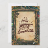 Jolly Roger Pirate Birthday Party Kaart (Achterkant)