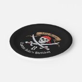 Jolly Roger Pirate Birthday Party Papieren Bordje (Gekanteld)