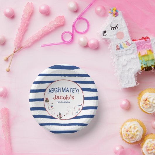 Jolly Roger Pirate Birthday Party Papieren Kommen (Feest)