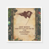 Jolly Roger Pirate Birthday Party Servet (Voorkant)