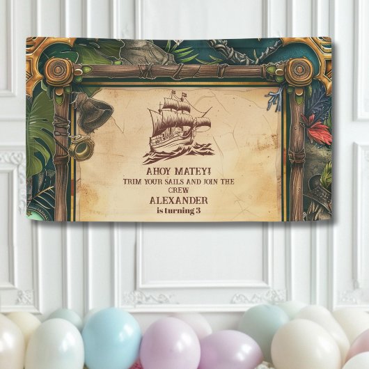 Jolly Roger Pirate Birthday Party Spandoek