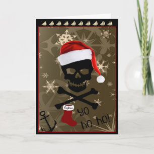 Jolly Roger Pirate Christmas Feestdagen Kaart