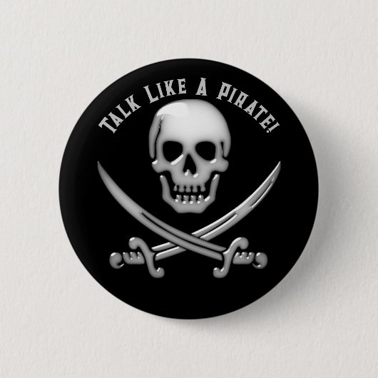 Jolly Roger Pirate Day Ronde Button 5,7 Cm (Voorkant)