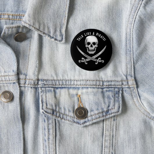 Jolly Roger Pirate Day Ronde Button 5,7 Cm (In situ)