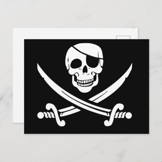 Jolly Roger, Pirate Flag Briefkaart (Voorkant / Achterkant)