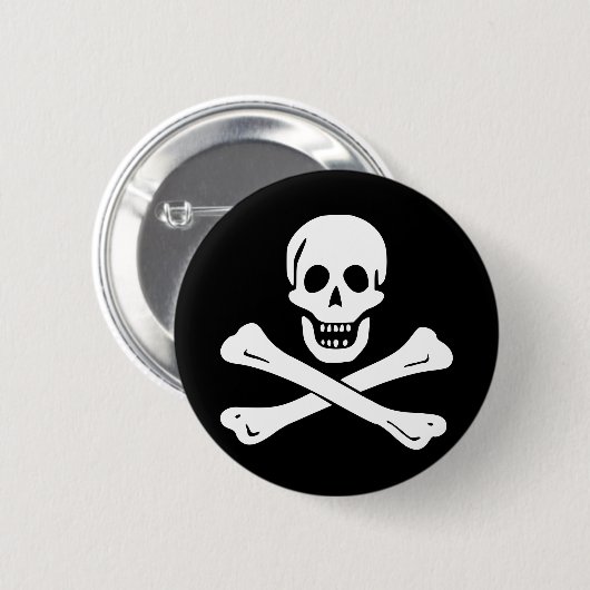 Jolly Roger Pirate Flag Button (Voorkant /achterkant)