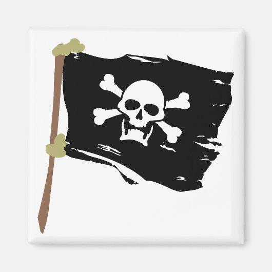Jolly Roger Pirate Flag Magneet (Voorkant)