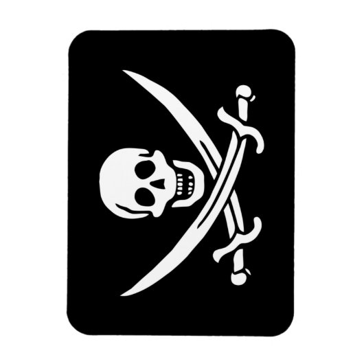 Jolly Roger Pirate Flag Magneet (Verticaal)