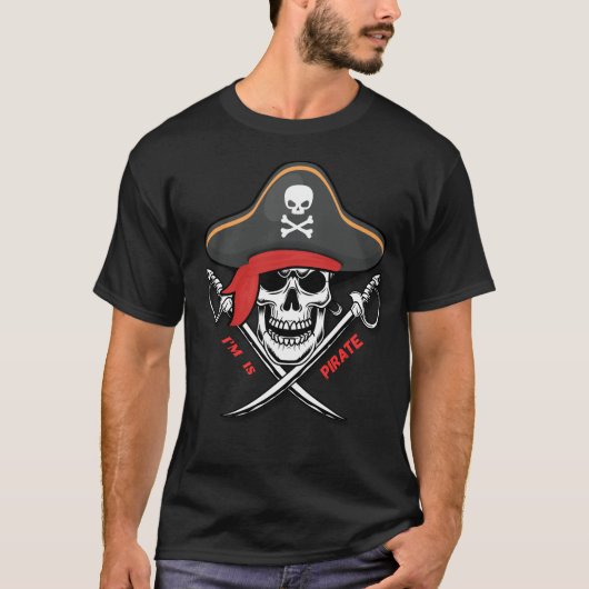 Jolly Roger Pirate Flag ontwerp T-shirt (Voorkant)