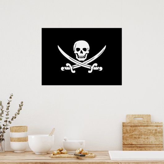 Jolly Roger Pirate Flag Poster (Keuken)