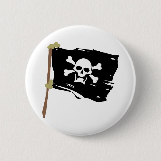 Jolly Roger Pirate Flag Ronde Button 5,7 Cm (Voorkant)