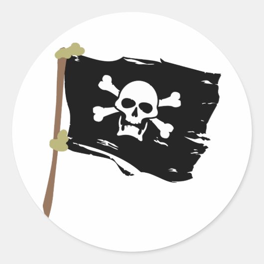 Jolly Roger Pirate Flag Ronde Sticker (Voorkant)