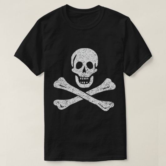 JOLLY ROGER PIRATE FLAG SKULL & CROSS BOTTEN SAM B T-SHIRT (Design voorkant)