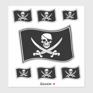 Jolly Roger Pirate Flag Skull en Crossed Swords Sticker