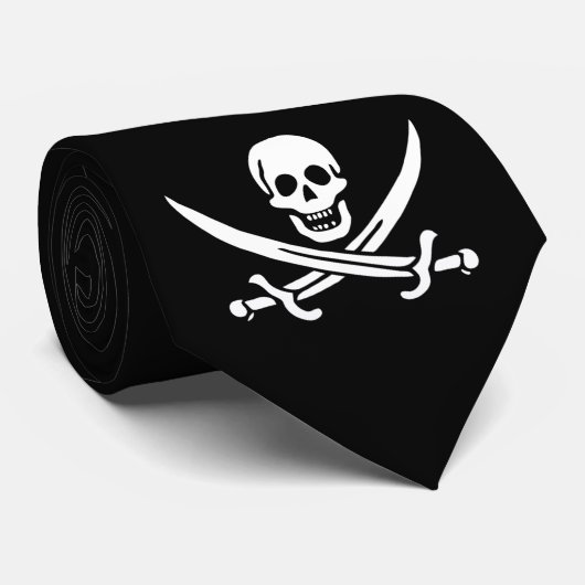 Jolly Roger Pirate Flag Stropdas (Opgerold)