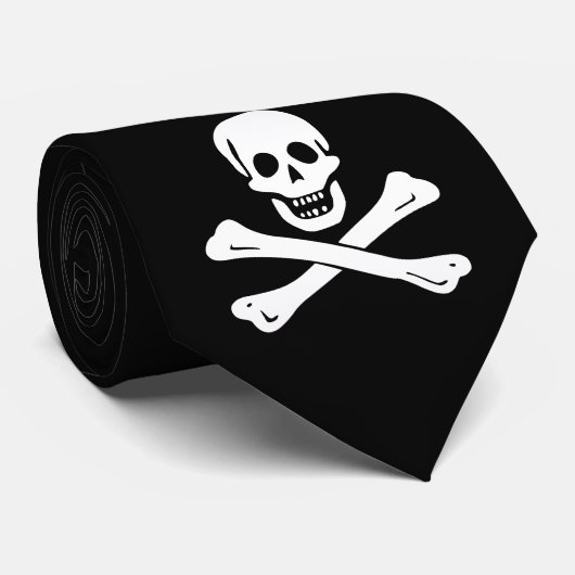 Jolly Roger Pirate Flag Stropdas (Opgerold)