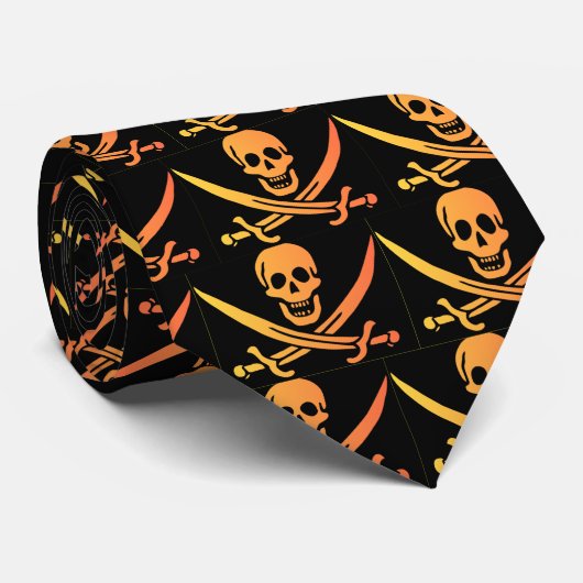 Jolly Roger Pirate Flag Stropdas (Opgerold)