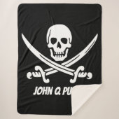 Jolly Roger Pirate Flag w/ Name Sherpa Deken (Voorkant)