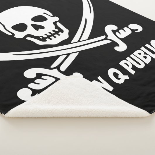Jolly Roger Pirate Flag w/ Name Sherpa Deken (3/4)