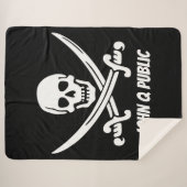 Jolly Roger Pirate Flag w/ Name Sherpa Deken (Voorkant (horizontaal))