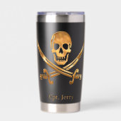 Jolly Roger Pirate Gold Custom Geïsoleerde Drinkbeker (Voorkant)