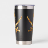 Jolly Roger Pirate Gold Custom Geïsoleerde Drinkbeker (Links)