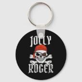 Jolly Roger Pirate Halloween Skull and Crossbones  Sleutelhanger (Voorkant)