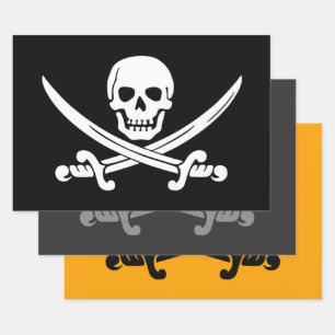 Jolly Roger Pirate Inpakpapier Vel