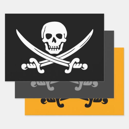 Jolly Roger Pirate Inpakpapier Vel (Set)