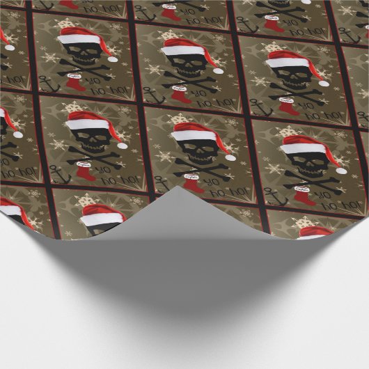 Jolly Roger Pirate Kerstmis Cadeaupapier (Hoek)