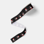 Jolly Roger Pirate Kerstmis Ribbon Grosgrain Lint (Achterkant)