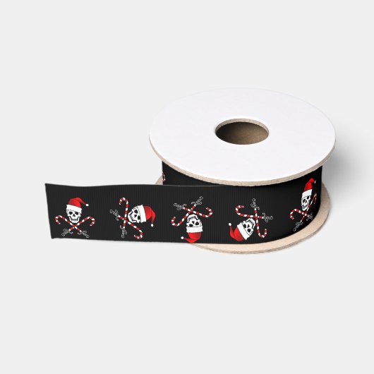 Jolly Roger Pirate Kerstmis Ribbon Grosgrain Lint (Spoel)