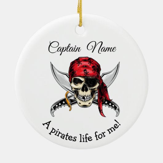 JOLLY ROGER Pirate Legend Keramisch Ornament (Achterkant)