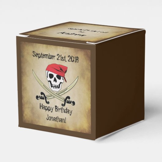 Jolly Roger Pirate Party Favor Box Bedankdoosjes (Voorkant Zijde)
