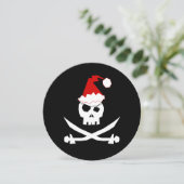 + Jolly Roger | Pirate Santa + [Feestdag] Kaart (Staand voorkant)