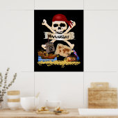 Jolly Roger, Pirate Ship & Pirate's Chest Poster (Keuken)