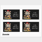 Jolly Roger, Pirate Ship & Pirate's Chest Rechthoekige Sticker (Vel)